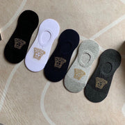 Versace Classic Men's Invisible Boat Socks - 5 Pairs