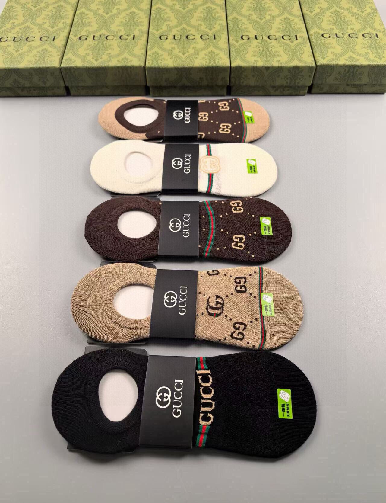 Gucci Women's Invisible Cotton Socks - 5 Pairs