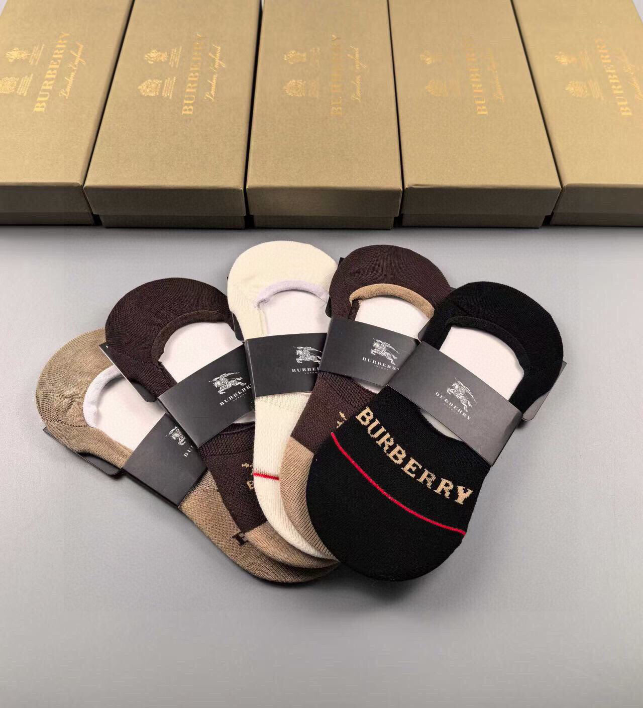 Burberry Women's Invisible Socks - 5 Pairs Cotton Comfort