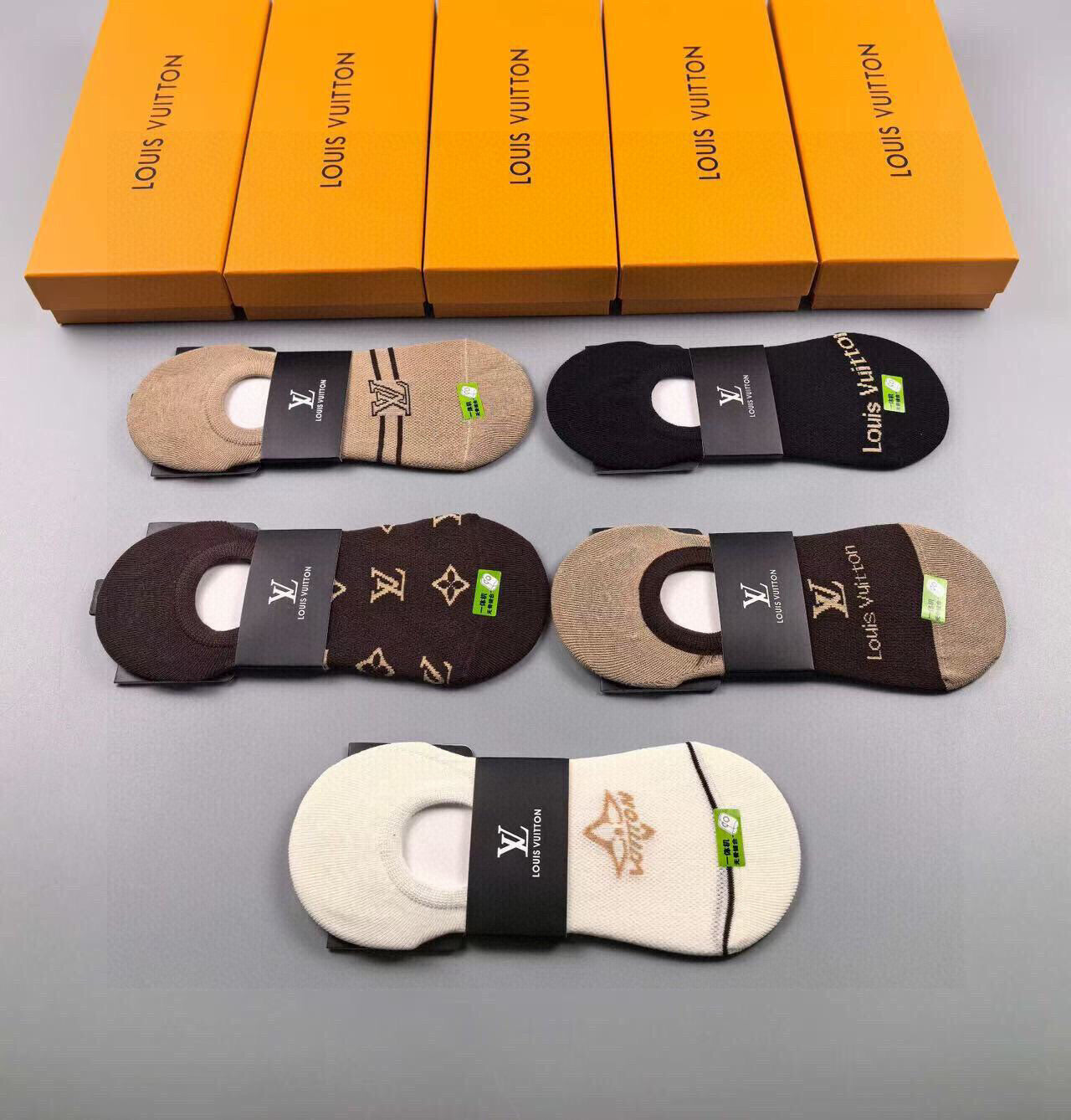 Louis Vuitton Women's Invisible Socks - 5 Pairs