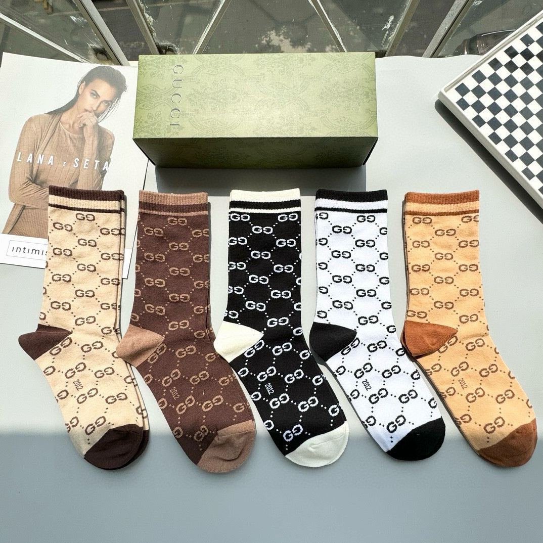 Gucci Deodorant Socks - Five Pairs of Cotton Comfort