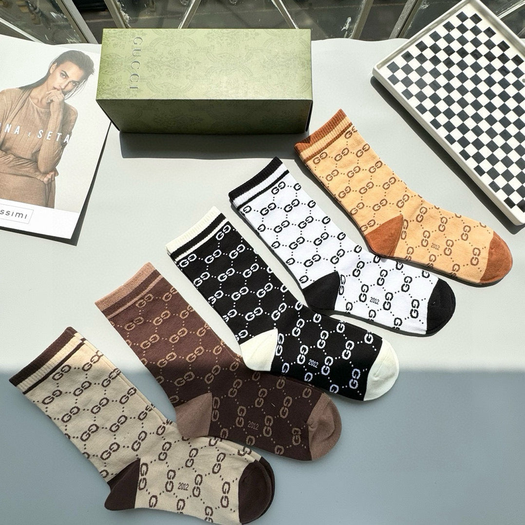Gucci Deodorant Socks - Five Pairs of Cotton Comfort