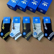 Adidas Men's Classic Clover Logo Socks - 5 Pairs