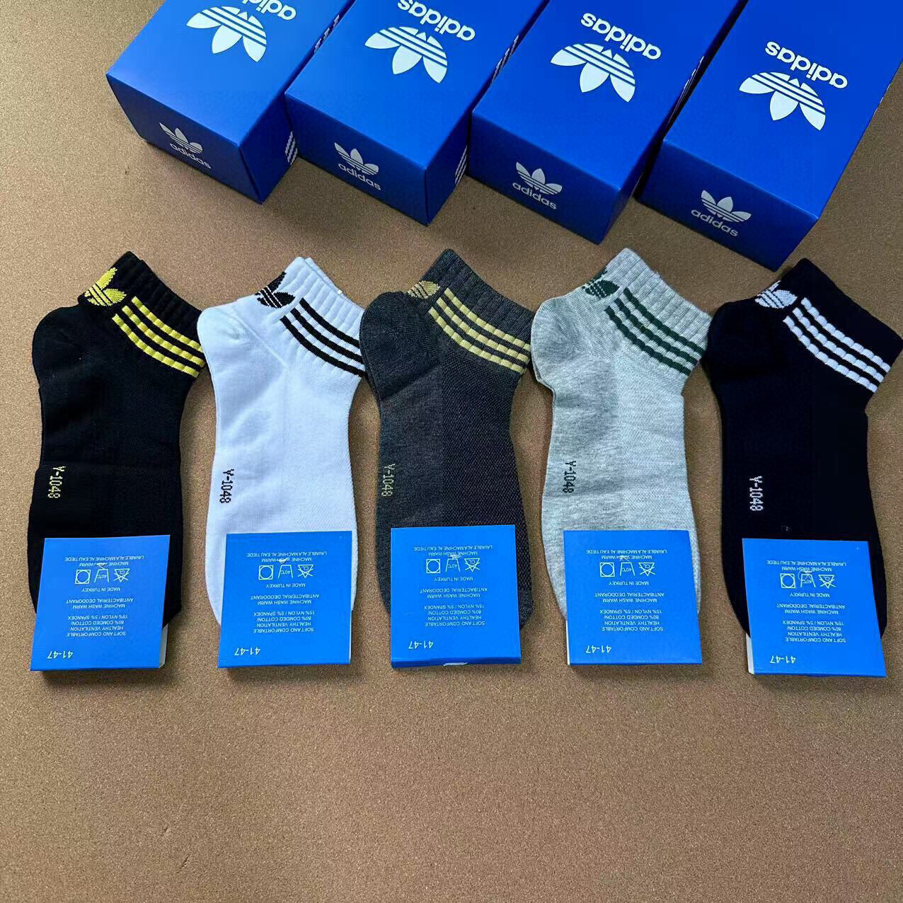 Adidas Men's Classic Clover Logo Socks - 5 Pairs