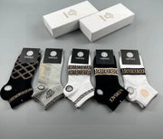 Versace Men's Cotton Socks - Set of 5 Pairs