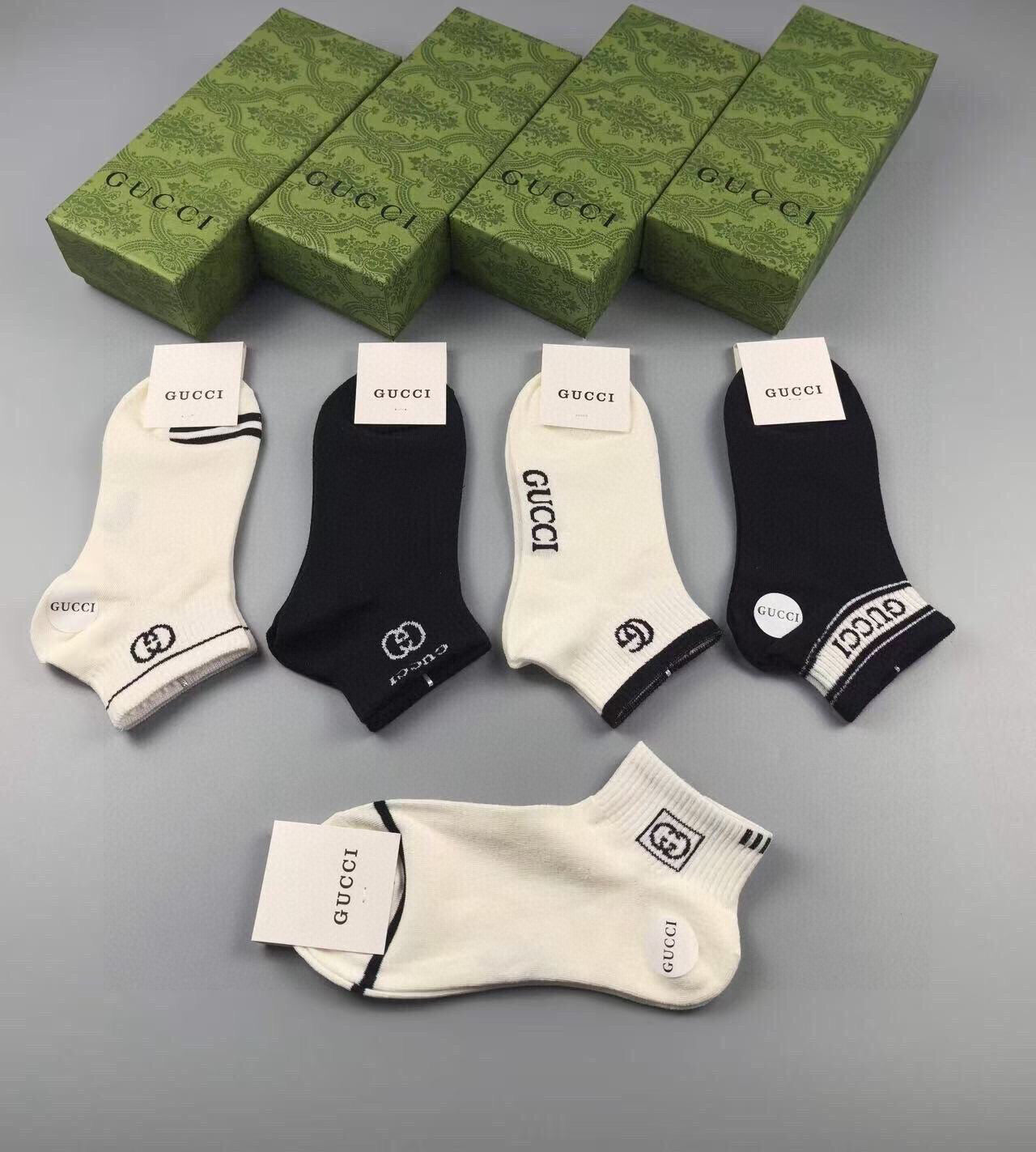 Gucci Jacquard Logo Socks - Set of 5 Pairs
