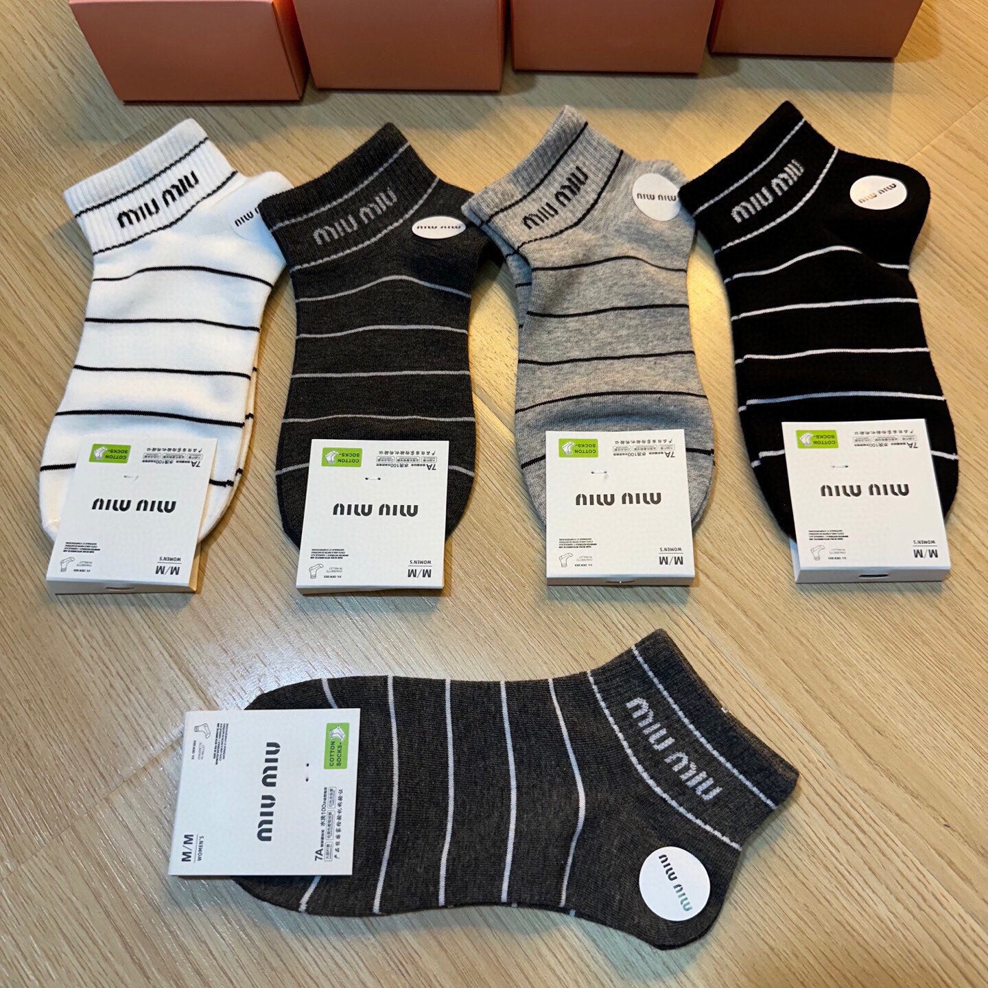 Miu Miu Jacquard Logo Socks â€“ Set of 5 Pairs