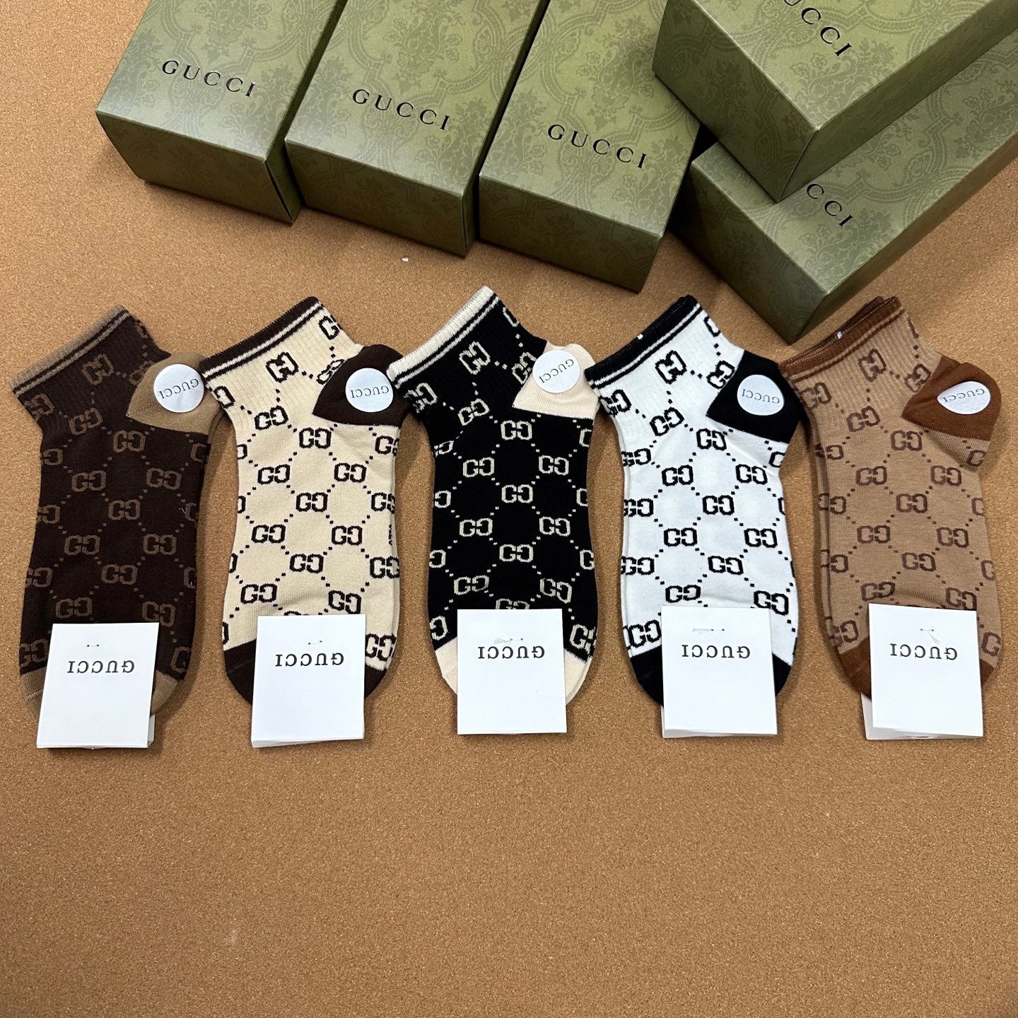 Gucci Classic Logo Jacquard Socks - Set of 5 Pairs