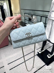 Elegant Baby Blue Chanel Handbag