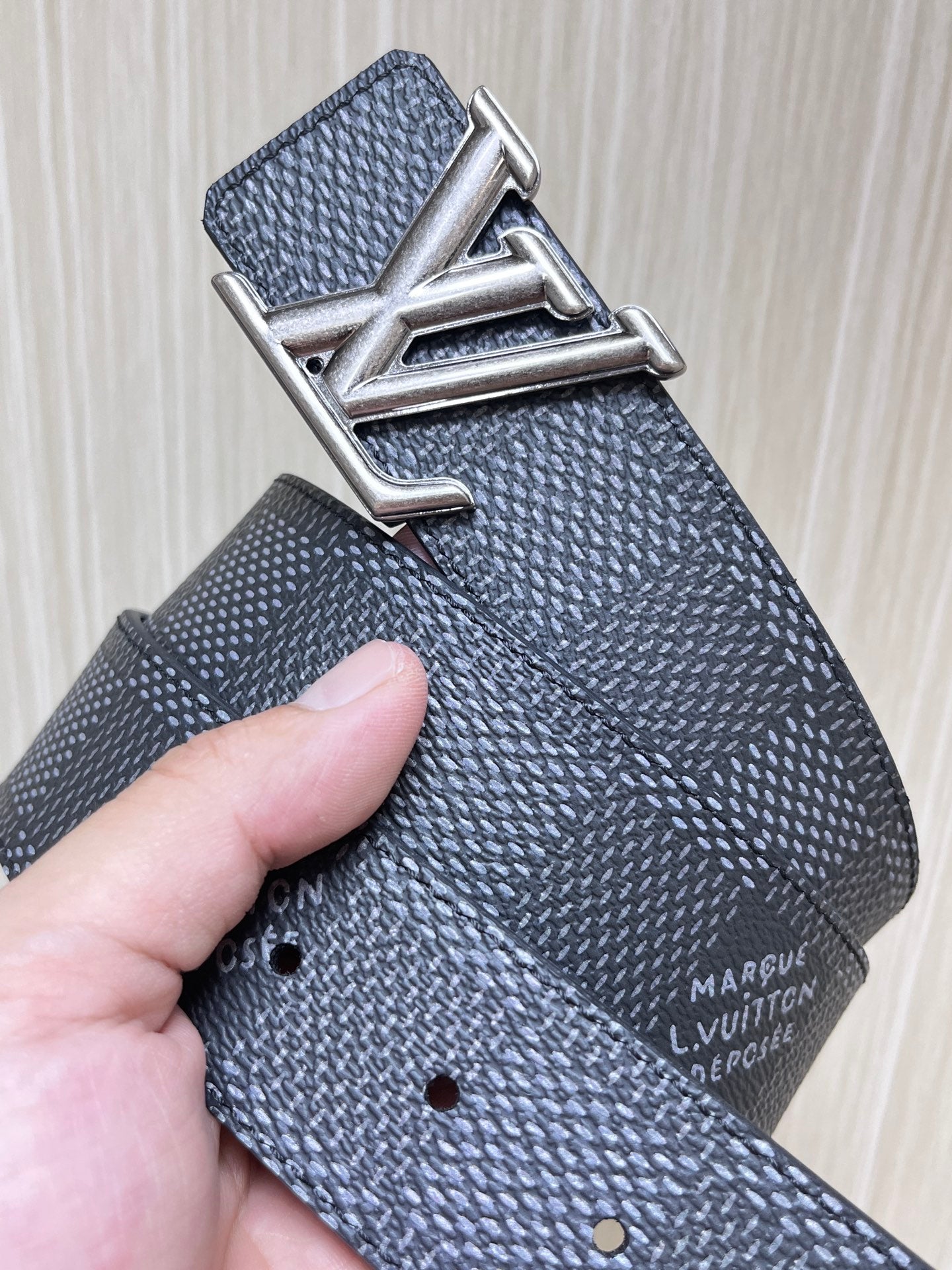 Retro-Buttoned 4.0mm Canvas and Calf Leather Reversible Fabric