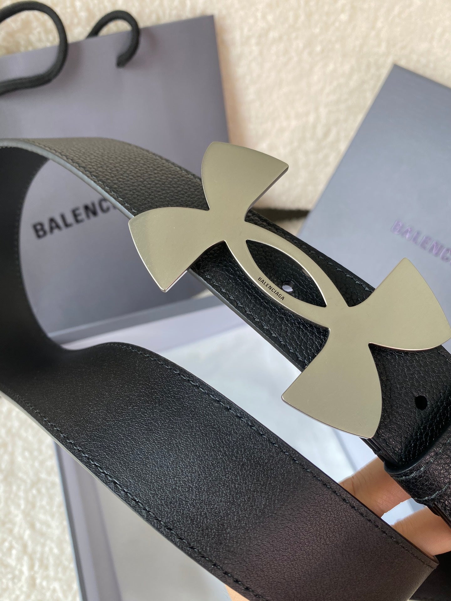 Luxury Balenciaga Calfskin Accessory with Retro Hardware