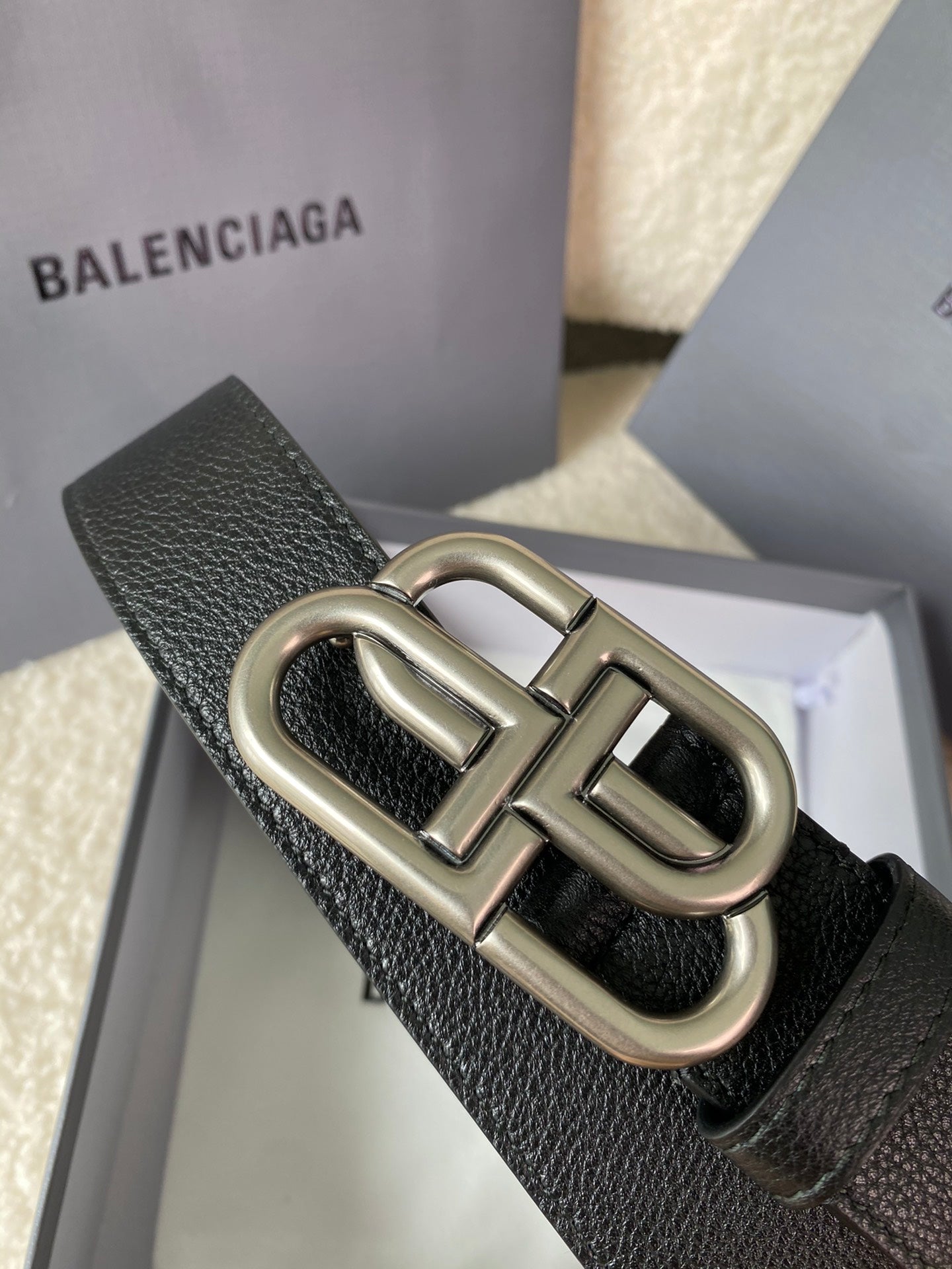 Balenciaga Calfskin Luxury Belt - 3.5cm Wide