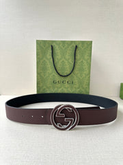GUCCI 4.0cm Reversible Double G Leather Belt