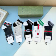 Gucci Fashionable Short Socks - 5 Pairs Box Set