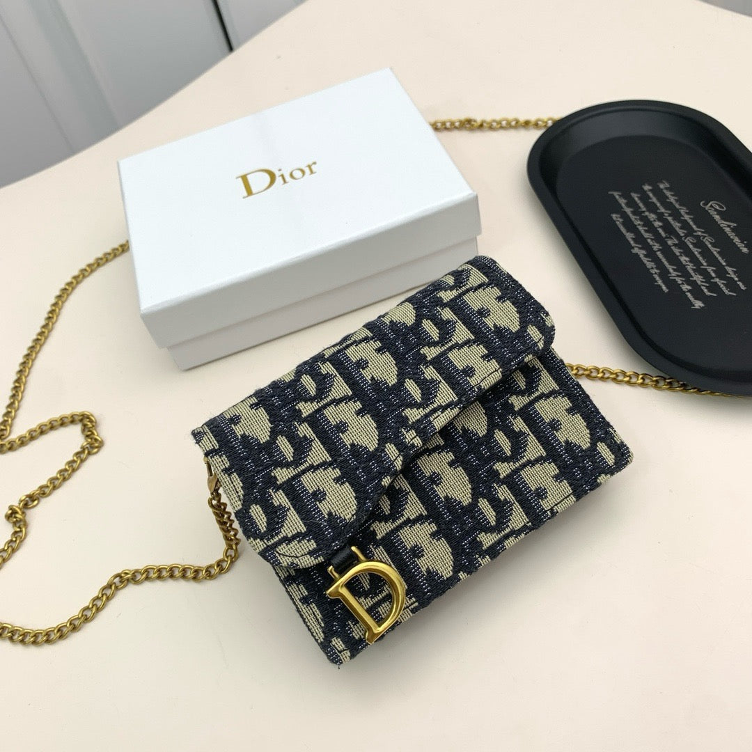 Dior Saddle Bag - Black Gray - Compact & Stylish