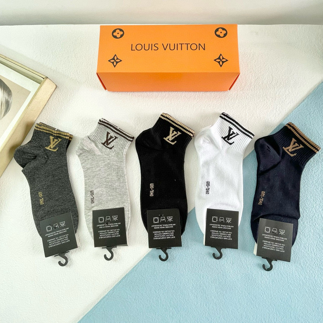 Luxury Louis Vuitton High-End Socks - 5 Pairs