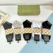 Gucci Fashion Short Socks â€“ 5 Pairs Box Set