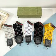 Luxury Gucci Men's Socks - Five Pairs in One Box