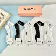 Miu Miu Ice Silk Short Socks - Breathable & Fashionable Summer Must-Have