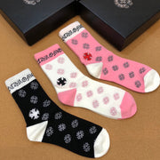 Croxin Chic Mid-Length Cotton Socks - 3 Pairs Box Set