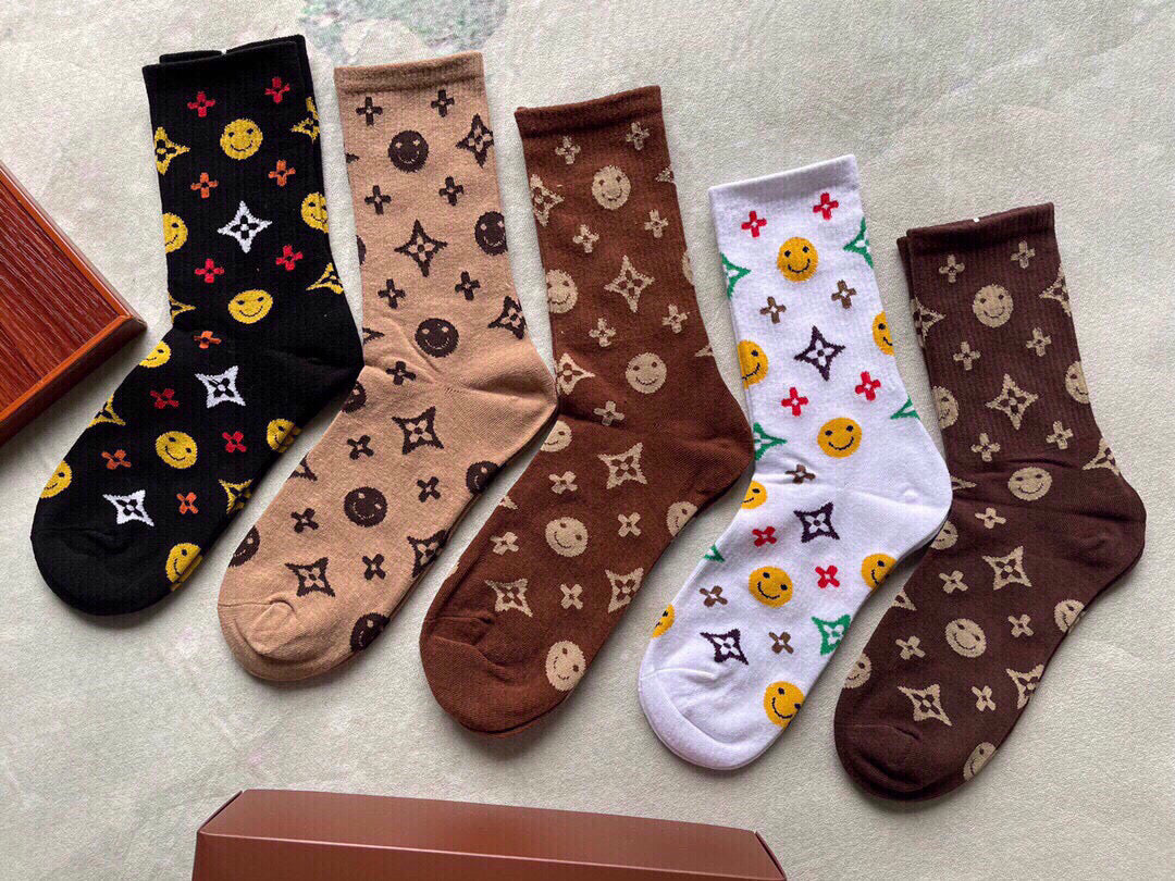 Louis Vuitton Women's Classic Cotton Mid-Calf Socks - Set of 5