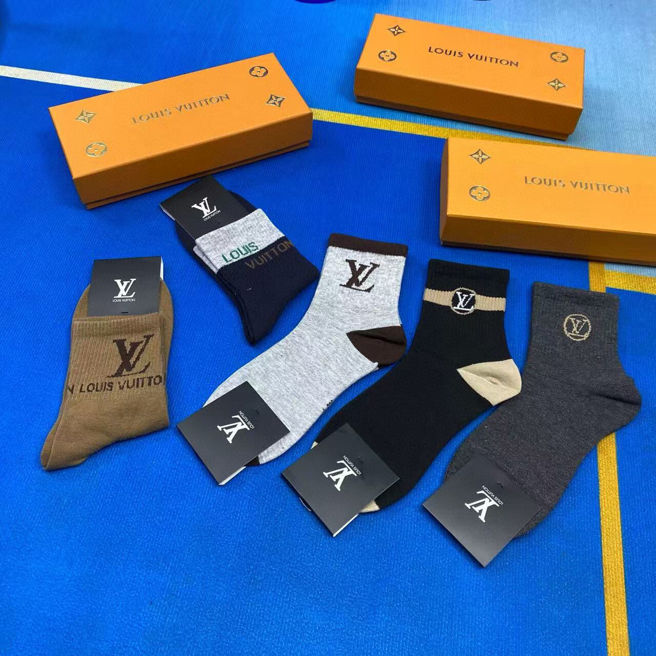 Louis Vuitton Menâ€™s Cotton Socks - 5 Pairs Gift Box