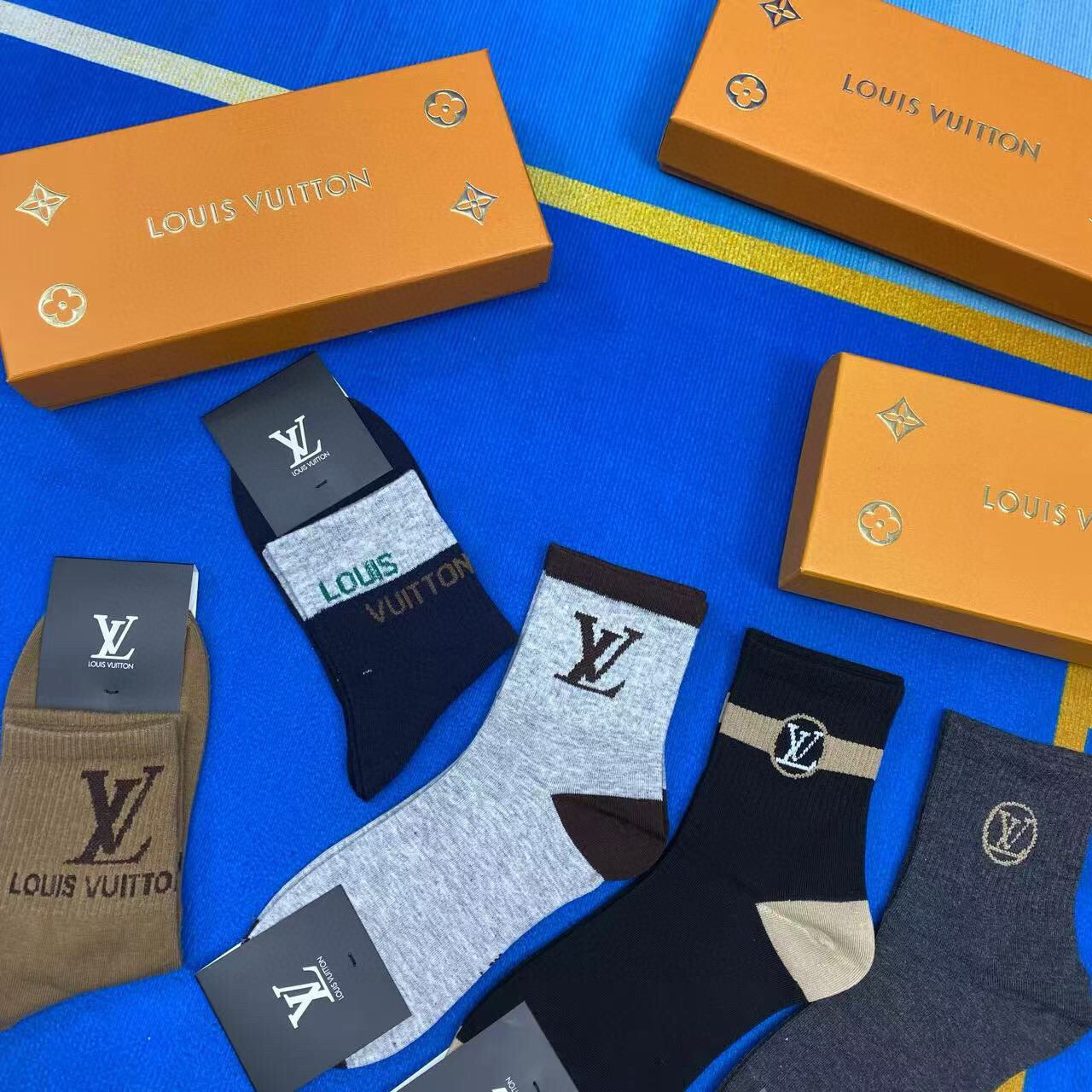 Louis Vuitton Menâ€™s Cotton Socks - 5 Pairs Gift Box