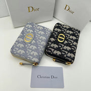 Dior Oblique Jacquard Canvas Wallet - Royal Blue and Gray