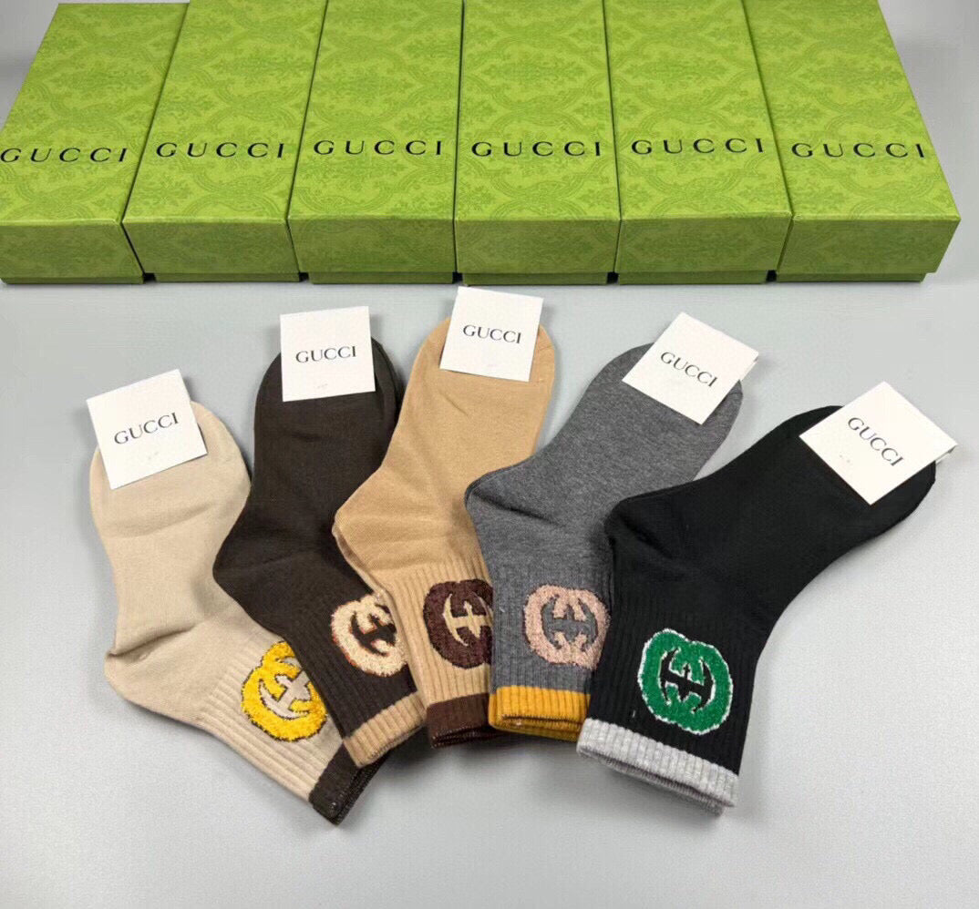 Gucci Double G Jacquard Socks â€“ Five Pairs Gift Box