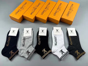 Louis Vuitton Cotton Socks for Men & Women - 5 Pairs Gift Box