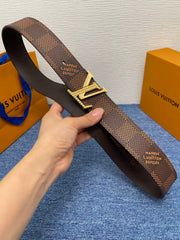 Luxury LV Monogram Cowhide Belt with Buffalo Leather - French Size