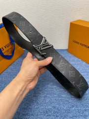 Luxury LV Monogram Cowhide Belt with Buffalo Leather Lining