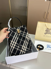 Burberry Drawstring Bucket Bag - Stylish Nylon Storage Bag