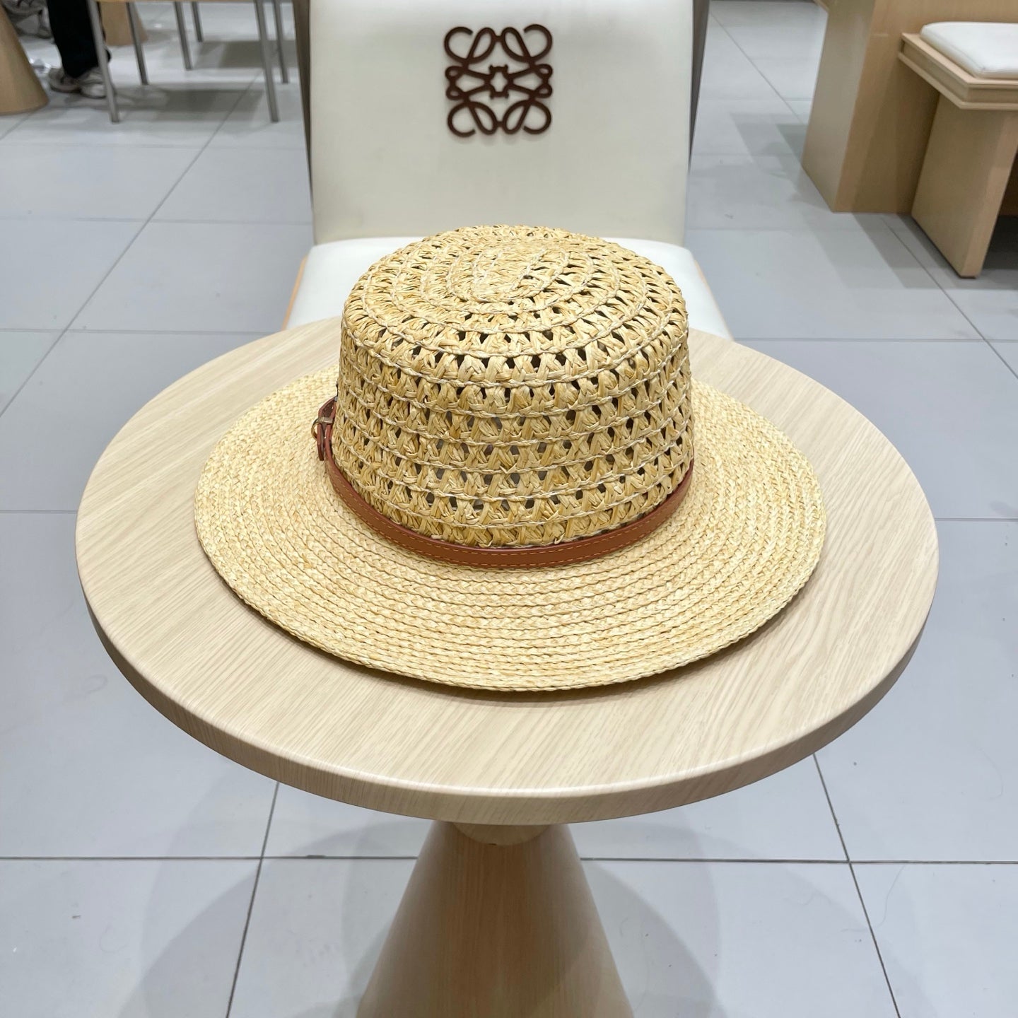 Chanel Women's Hollow Woven Straw Hat - Summer 2025 Beach Essential