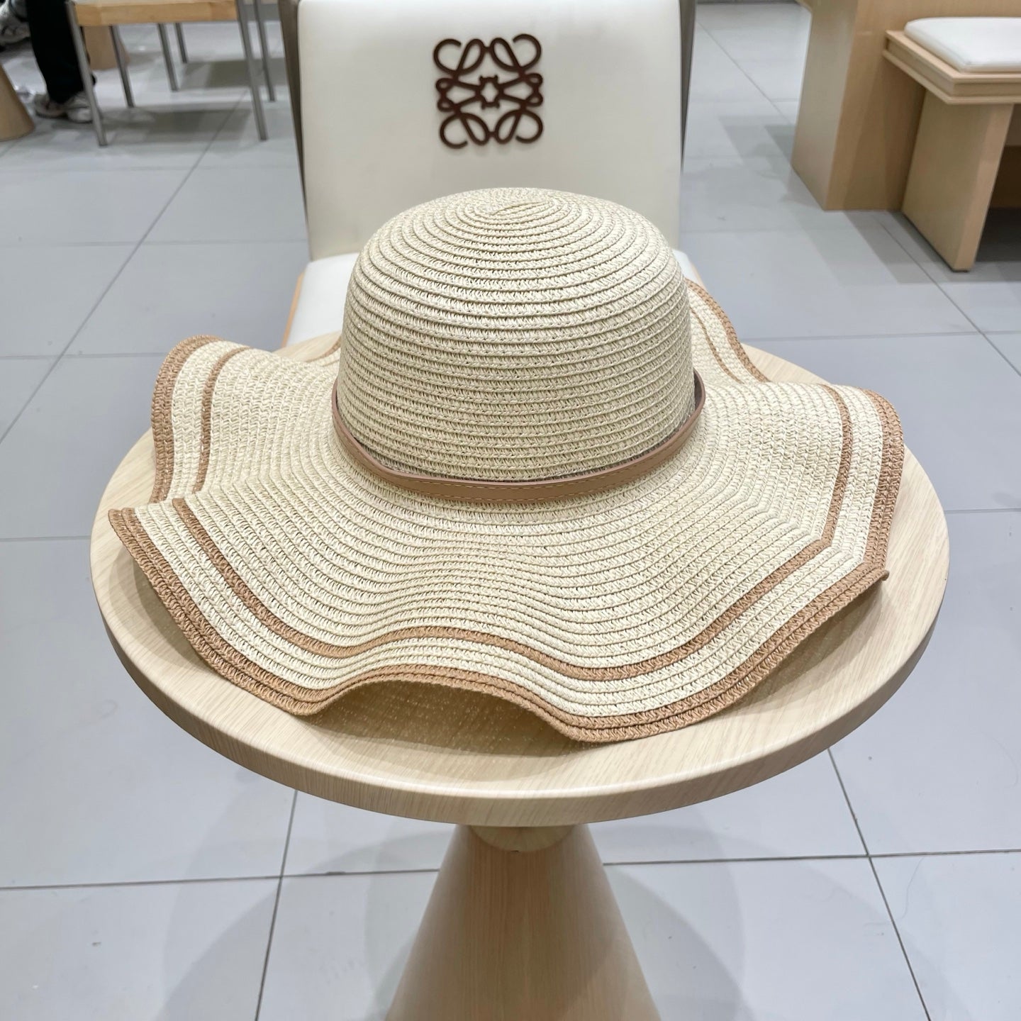 Louis Vuitton Straw Bowler Hat - Elegant 57cm Fit