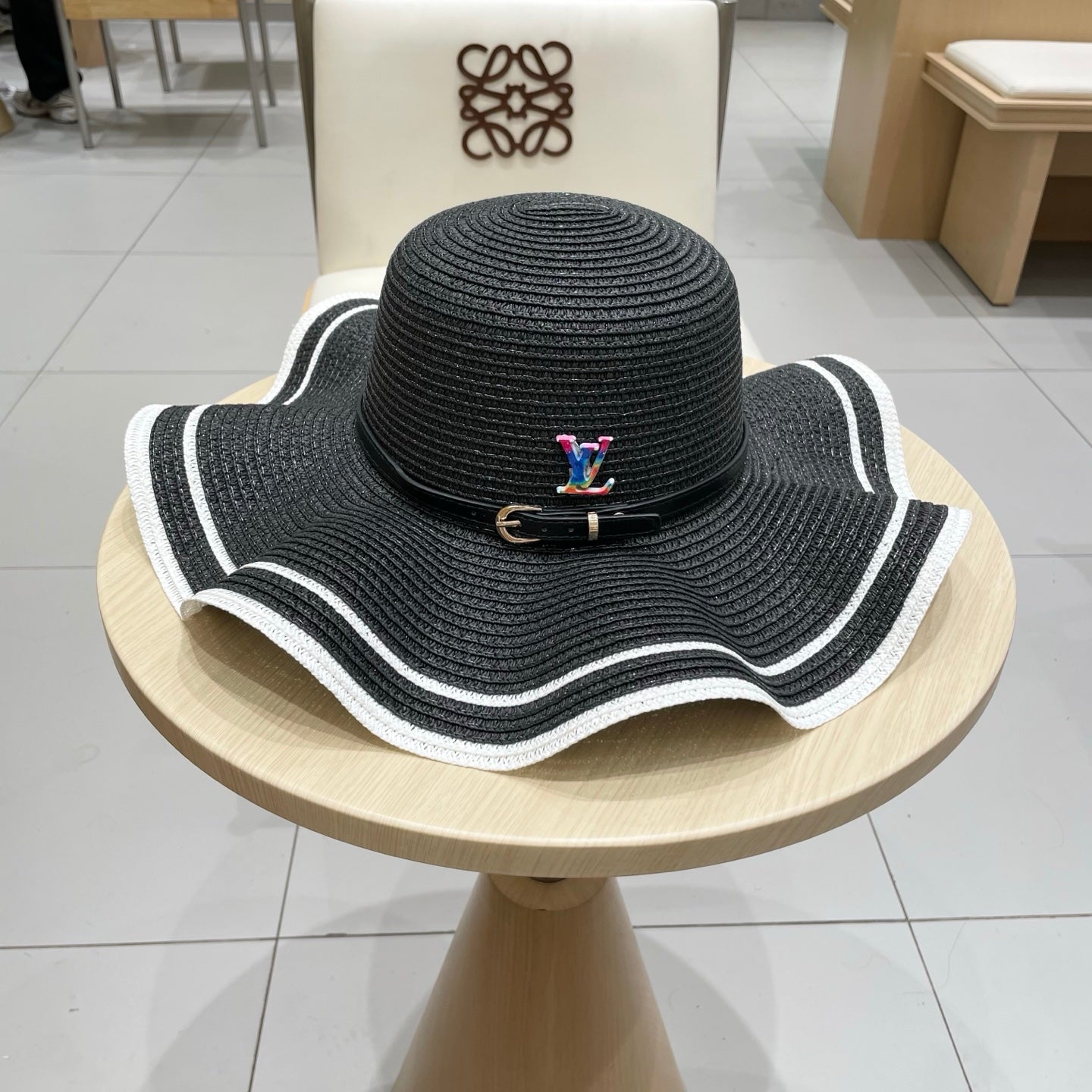 Louis Vuitton Women's Straw Bowler Hat - 57cm