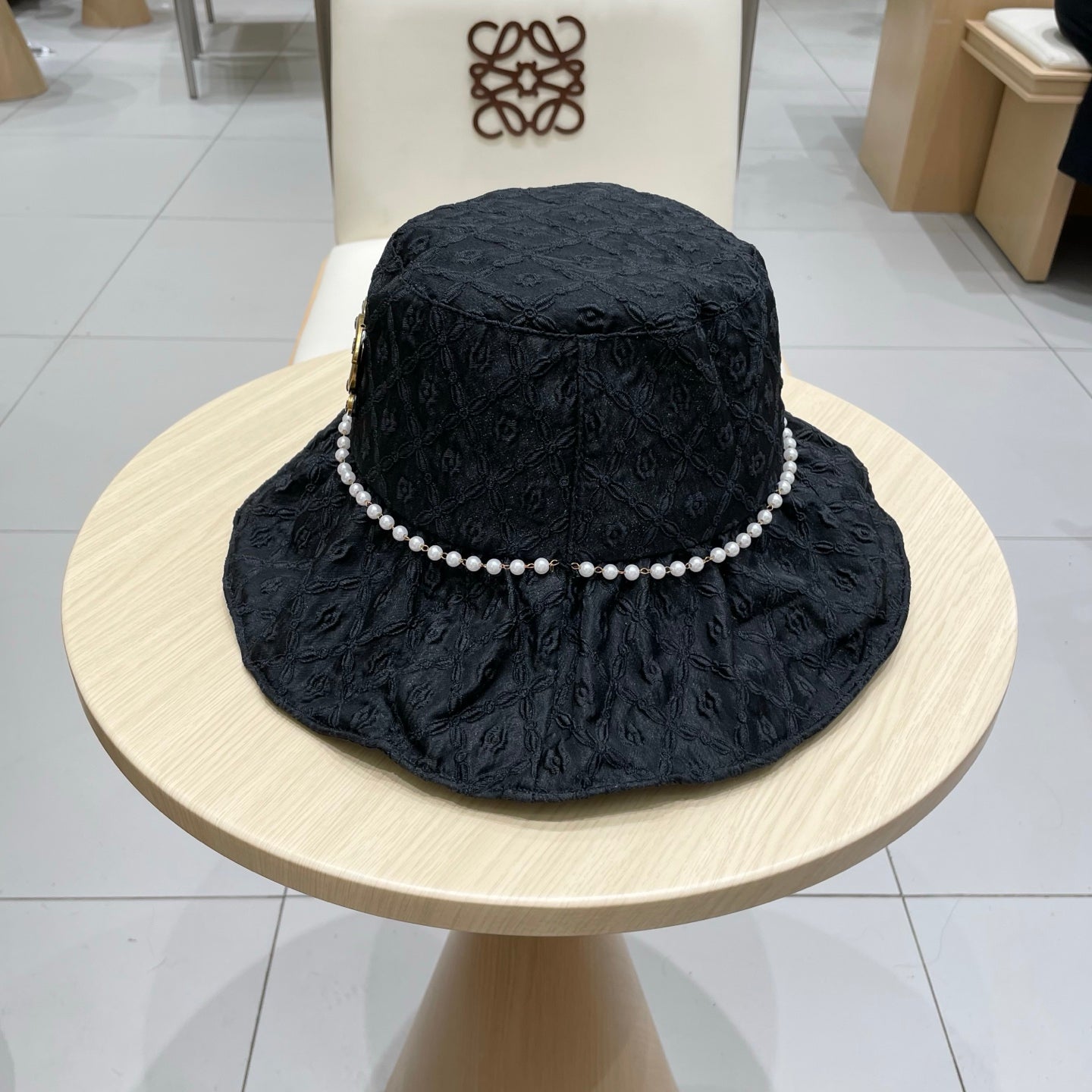 Chanel Women's Pearl Fisherman Hat - Elegant Sun Protection for Spring & Summer