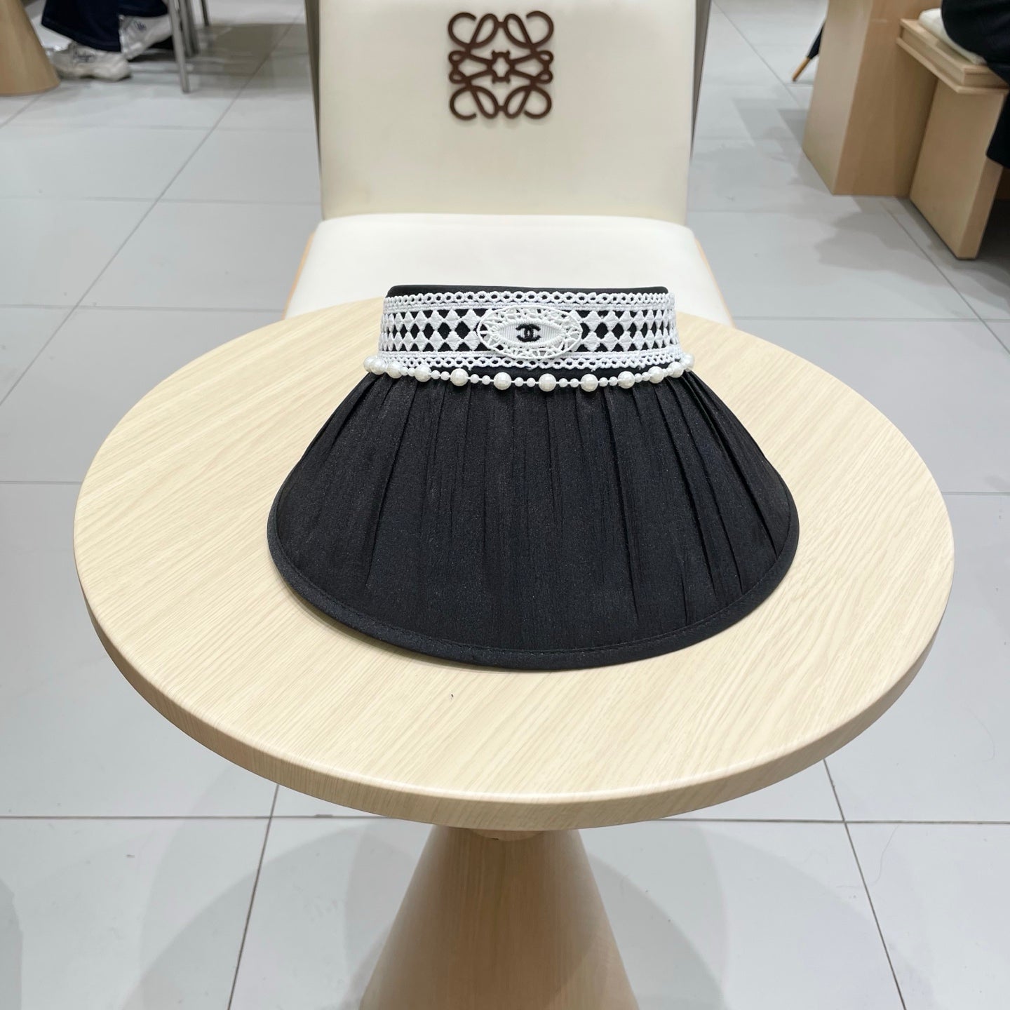 Chanel Hollow Top Headband Sun Hat - 57cm