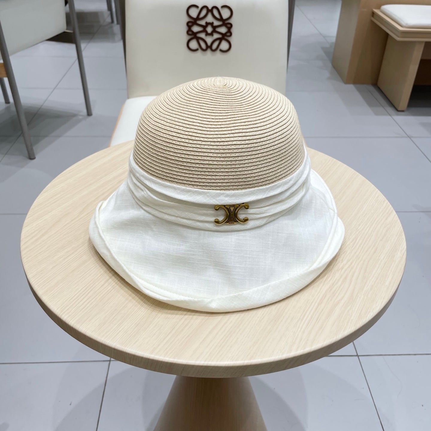 Celine Women's Wide Brim Straw Fisherman Hat - Versatile Summer Sun Protection