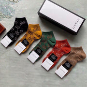 ** Gucci Women's Classic Double G Logo Socks - Five Pairs

**