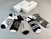 Versace Men's Cotton Socks - 5 Pairs Luxury Collection