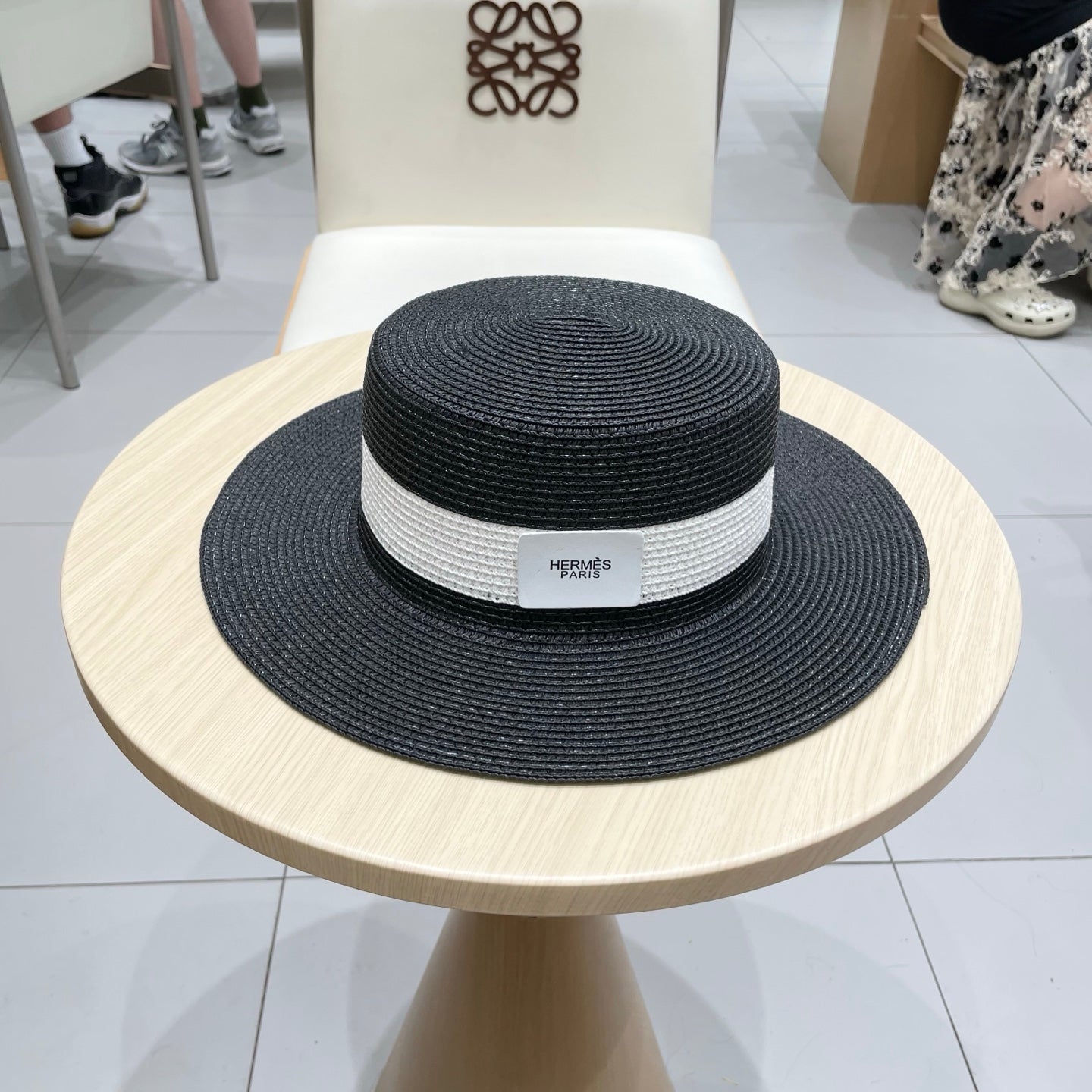 HermÃ¨s Flat Top Straw Hat - 57cm
