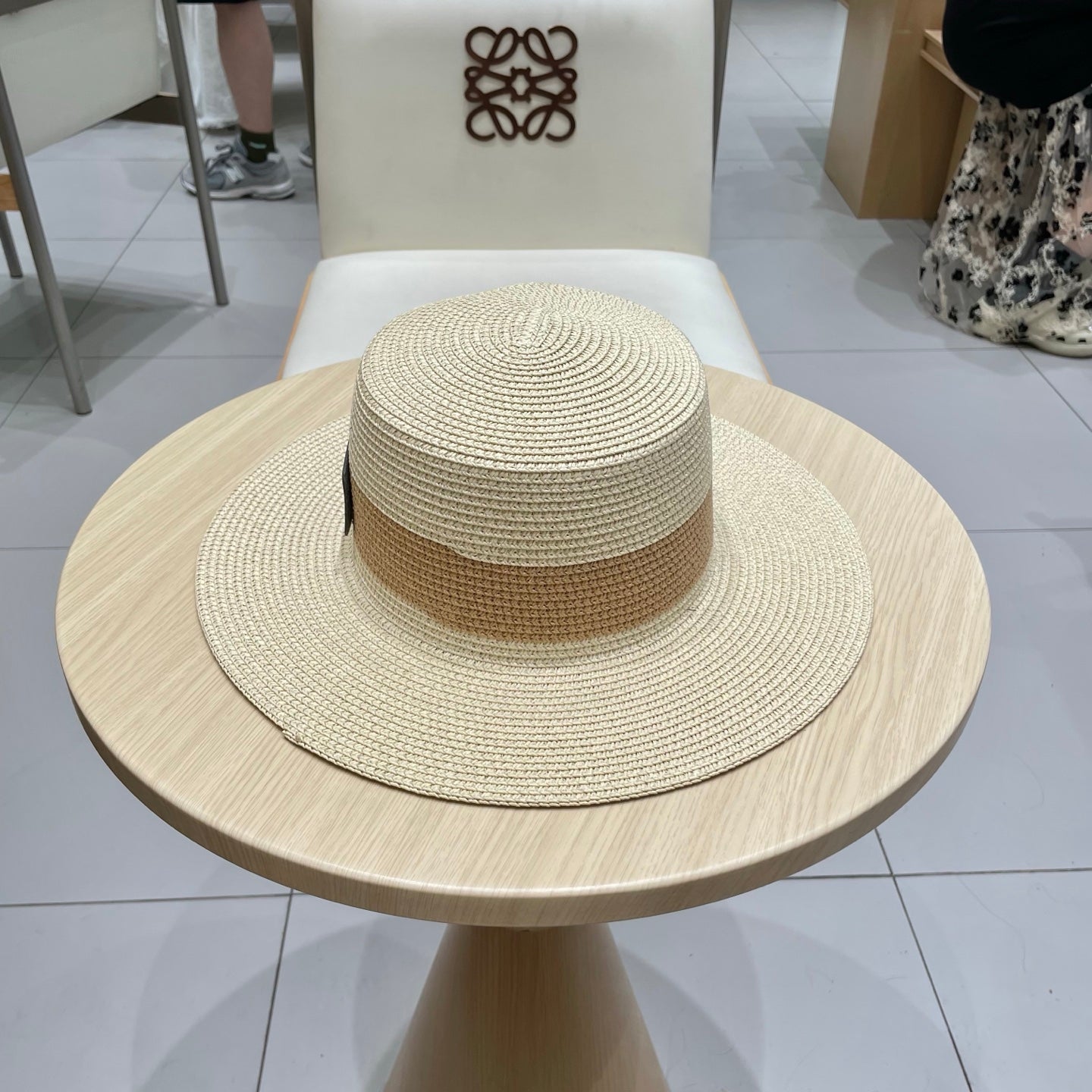 HermÃ¨s Flat Top Straw Hat - 57cm Head Circumference