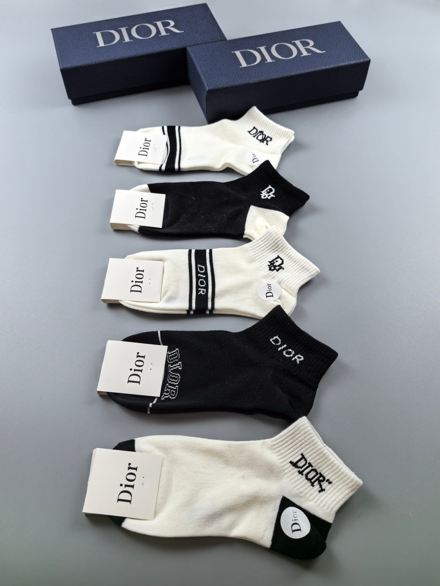 Diors Women's Cotton Short Socks - 5 Pairs