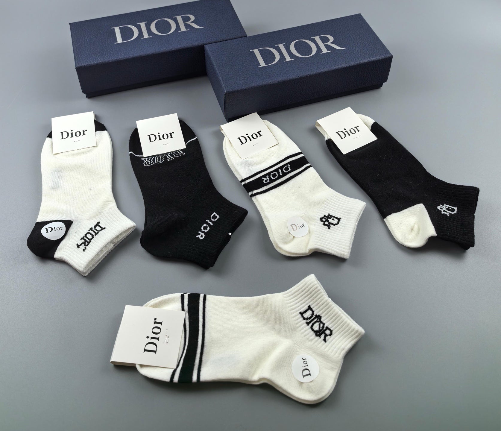 Diors Women's Cotton Short Socks - 5 Pairs