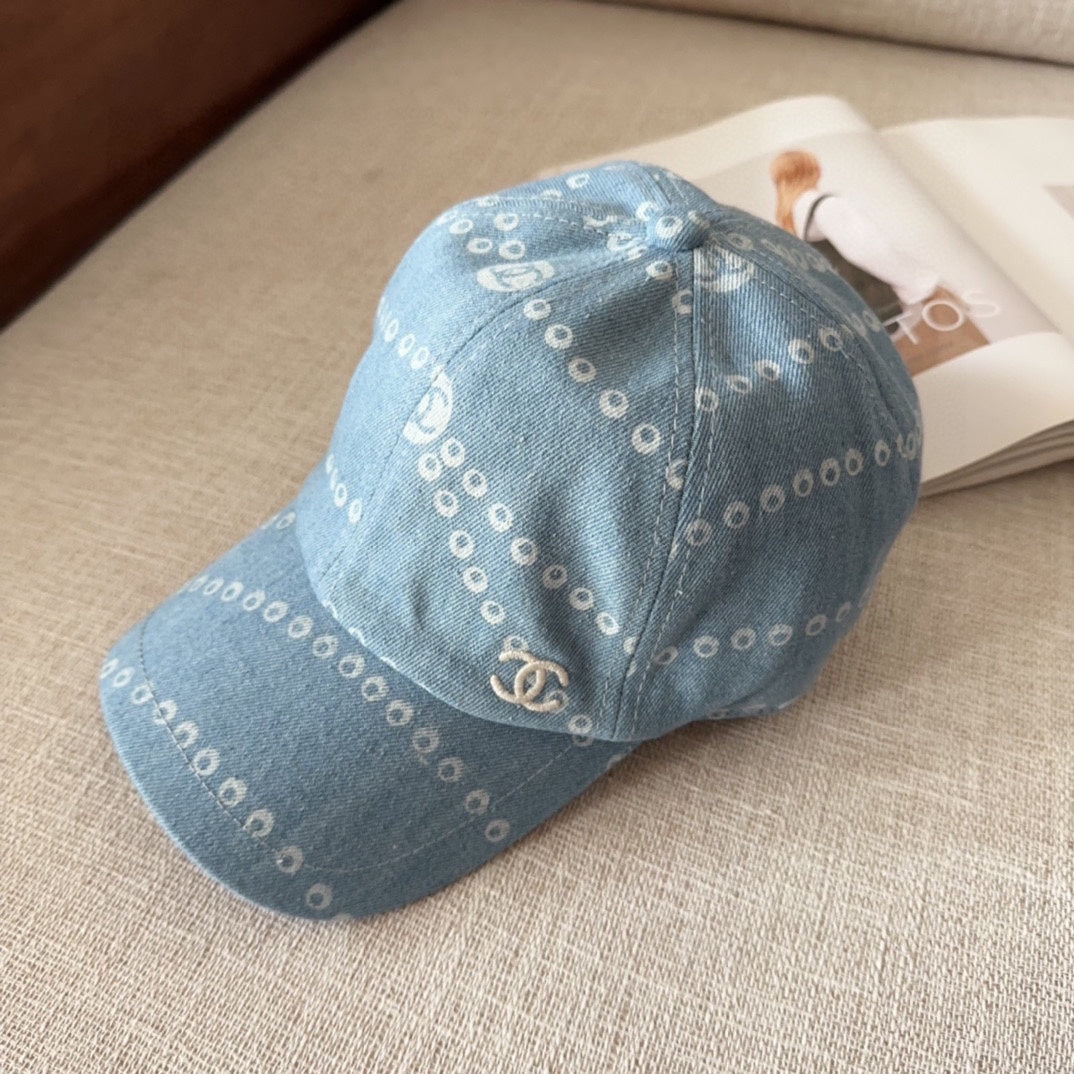 CHANEL Retro Denim Blue Baseball Cap