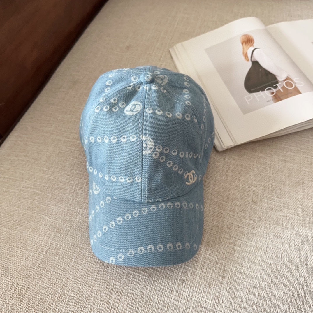 CHANEL Retro Denim Blue Baseball Cap