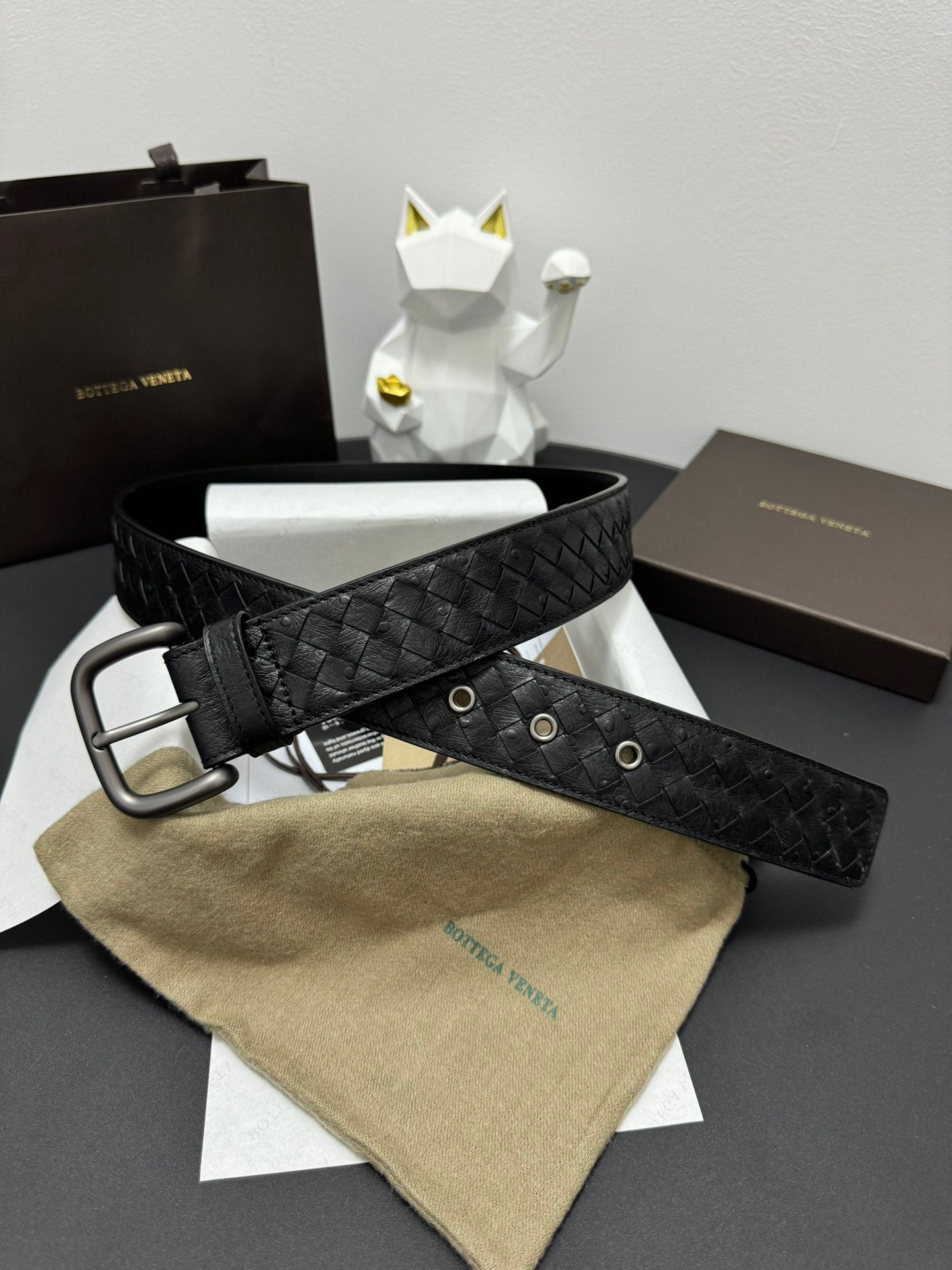 Bottega Veneta Handwoven Black Cowhide 4.0cm Sandals