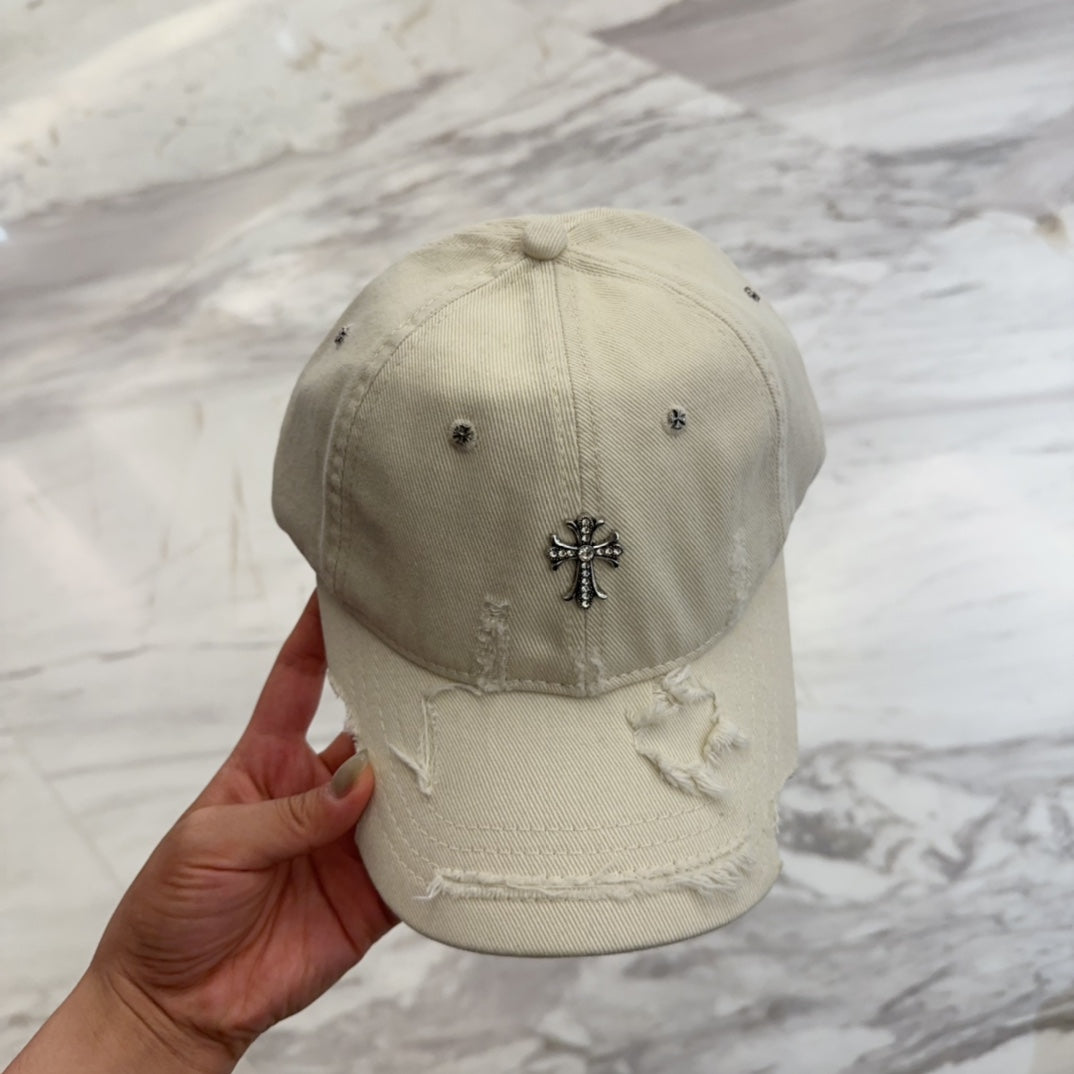 Retro Distressed Chrome Hearts Baseball Cap