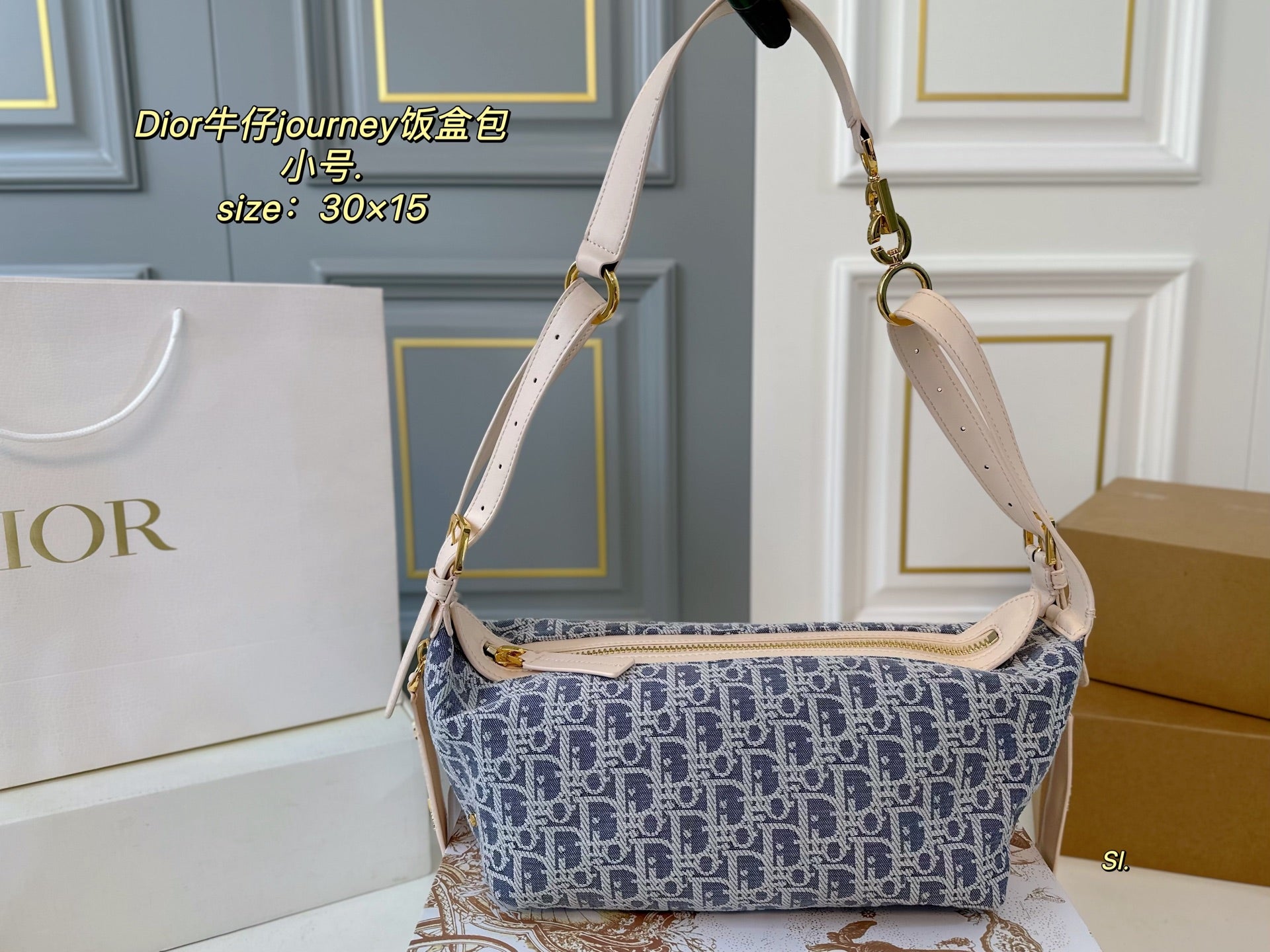 DIOR Denim Journey Lunch Box Bag - Small Size